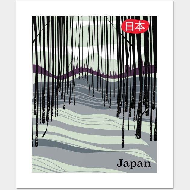 Vintage Japan travel poster Wall Art by nickemporium1